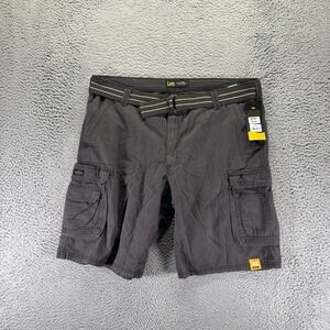 Lee Legendary Wyoming Shorts Mens 42 Gray Cotton Cargo Belted Workwear Utility